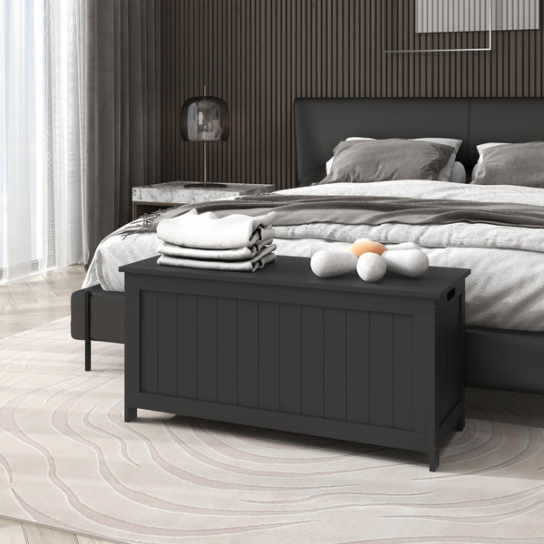 Storage box with 2 safety hinges, black