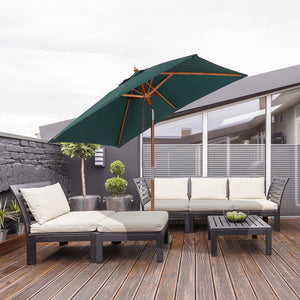 6.6-foot square parasol with tilt mechanism, green 
