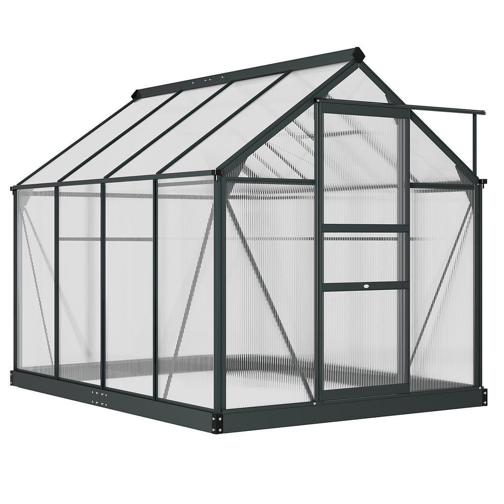 Garden greenhouse with sliding door