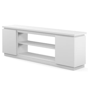 TV stand with 3 adjustable shelves and anti-tip kits for TVs up to 80 inches - White