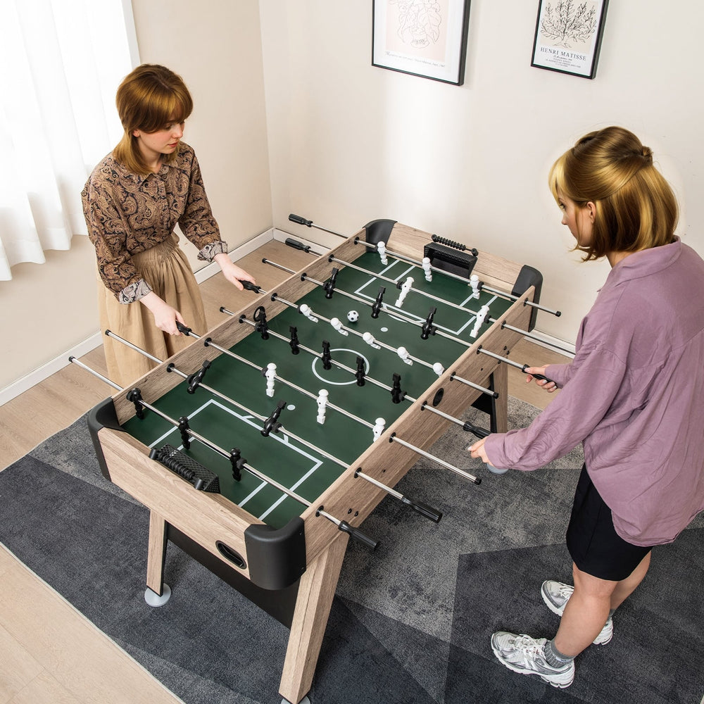 54-inch Foosball Table, Arcade Football Game with 2 Balls and 26 Players - Natural