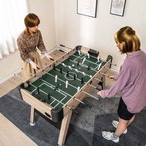 54-inch Foosball Table, Arcade Football Game with 2 Balls and 26 Players - Natural