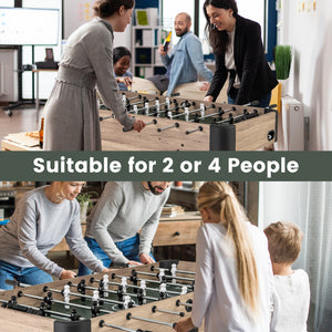 54-inch Foosball Table, Arcade Football Game with 2 Balls and 26 Players - Natural