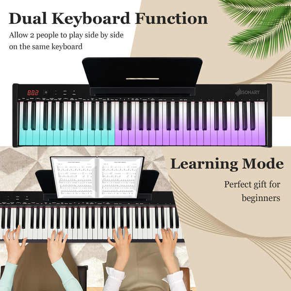 Complete 61-key portable digital piano set with stand and stool