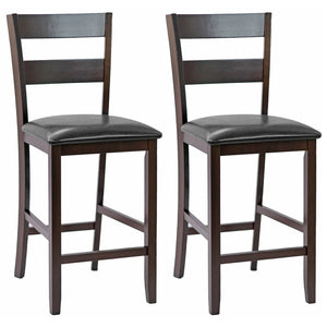 Set of 2 padded bar stools with PU leather upholstery