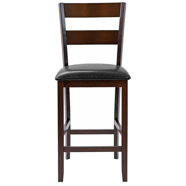 Set of 2 padded bar stools with PU leather upholstery
