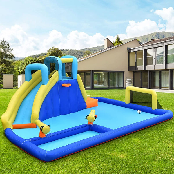 6-in-1 inflatable water slides with blower for children