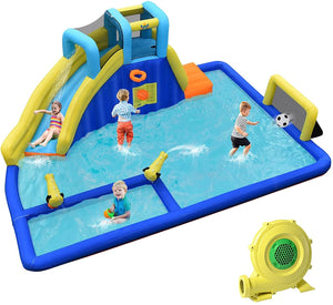 6-in-1 inflatable water slides with blower for children