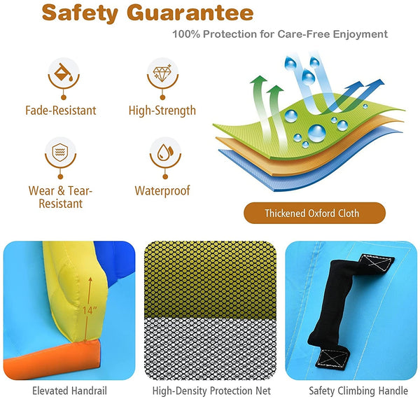 6-in-1 inflatable water slides with blower for children
