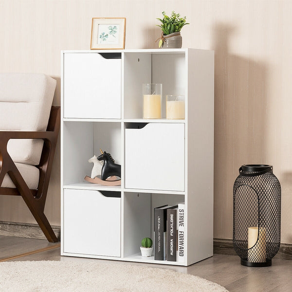 6-cube wooden storage shelves