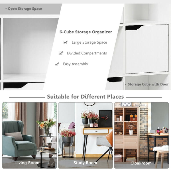 6-cube wooden storage shelves