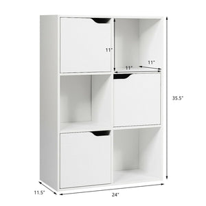6-cube wooden storage shelves