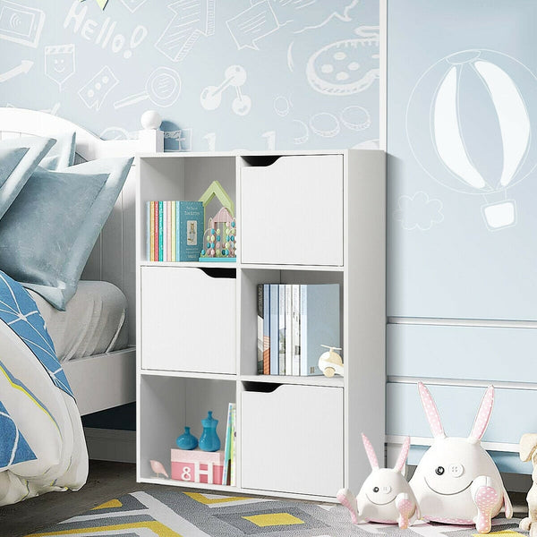 6-cube wooden storage shelves