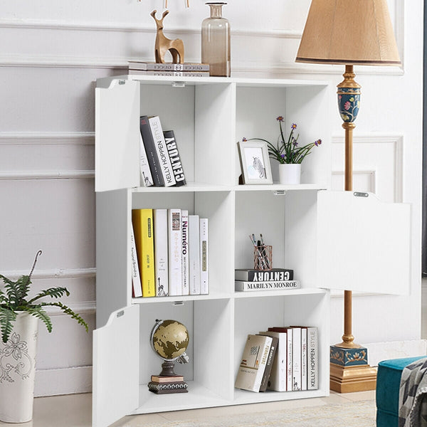 6-cube wooden storage shelves
