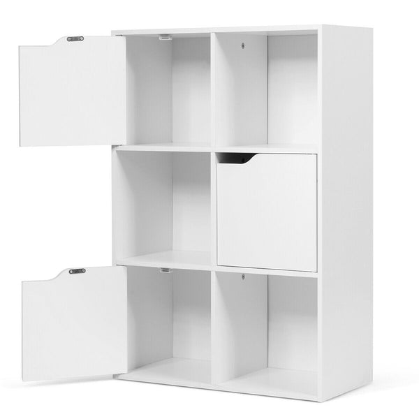 6-cube wooden storage shelves