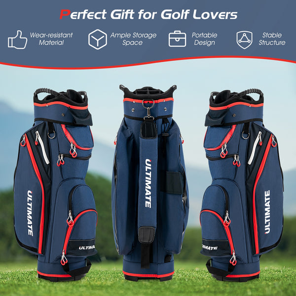 9.5-inch golf bag with 14 compartments and top organizer - Navy Blue 