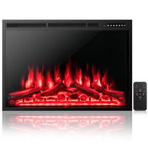 37-inch built-in electric fireplace with adjustable flames