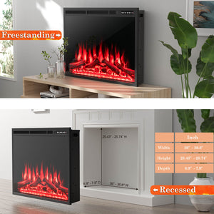 37-inch built-in electric fireplace with adjustable flames