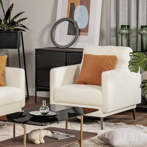Chaise d'appoint rembourrée moderne avec coussin de dossier amovible