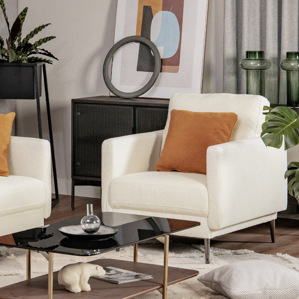 Chaise d'appoint rembourrée moderne avec coussin de dossier amovible