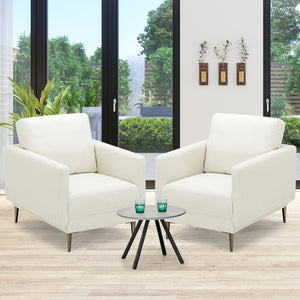 Chaise d'appoint rembourrée moderne avec coussin de dossier amovible