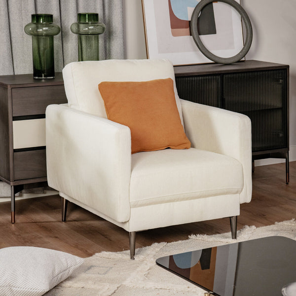 Chaise d'appoint rembourrée moderne avec coussin de dossier amovible