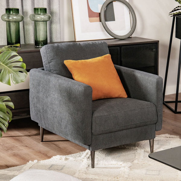 Chaise d'appoint rembourrée moderne avec coussin de dossier amovible