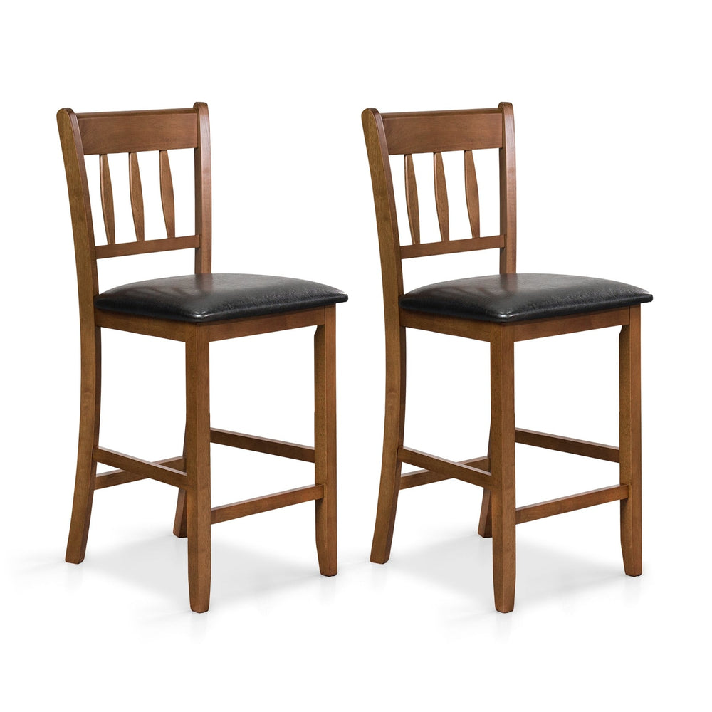 Ensemble de 2 chaises de bar de 25 5 pouces de hauteur avec dossier et siège rembourré