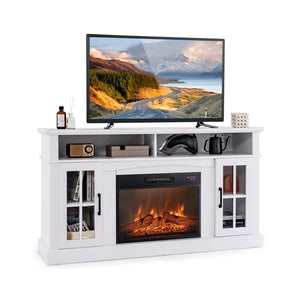 Meuble TV avec cheminée électrique 1400 W - Noir