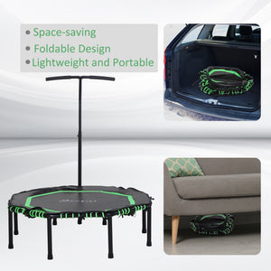 48-inch Mini Trampoline, Foldable, with Adjustable Handlebar, Green