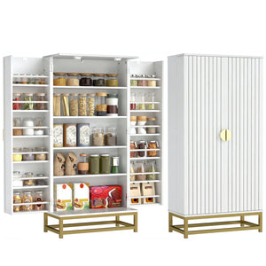 47-inch white pantry with 12 door shelves