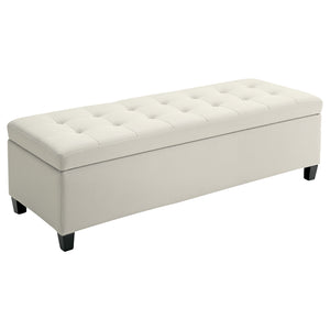 Rectangular upholstered entrance bench, beige