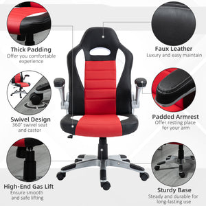 Gaming chair in synthetic leather, red