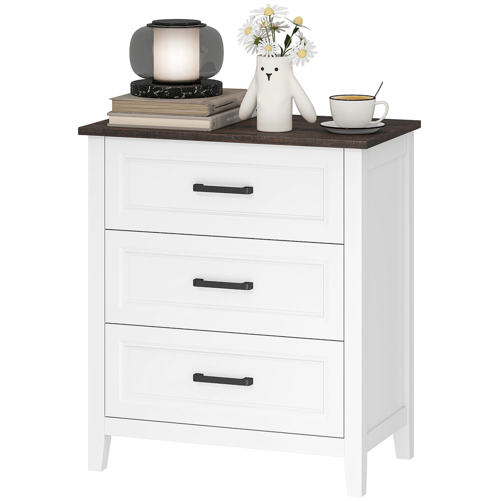 3-drawer chest for bedroom, white