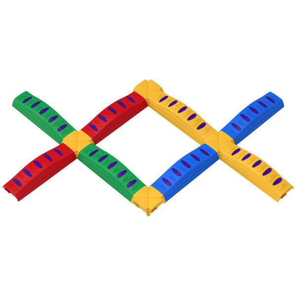 12-piece balance beam with non-slip pads
