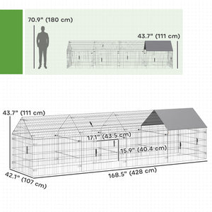 Metal chicken coop with water-resistant and anti-UV cover for 4 to 6 chickens