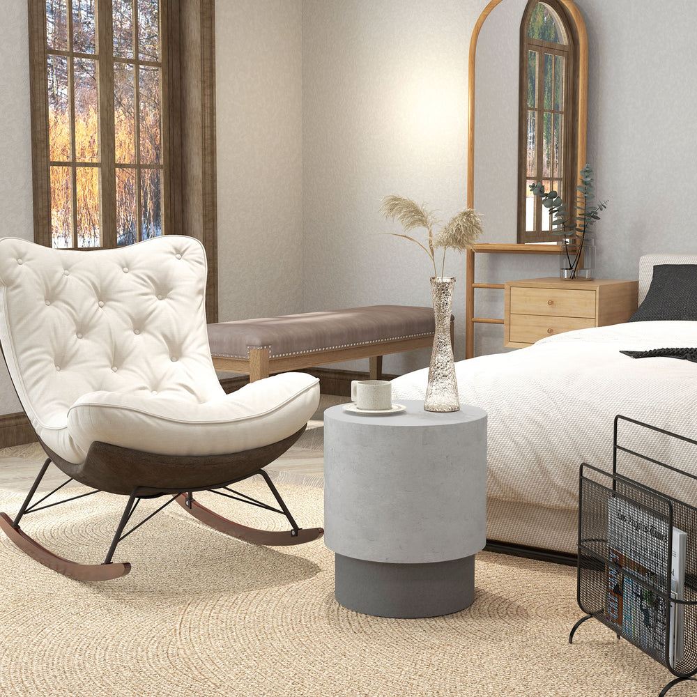 Lightweight concrete finish side table with 4 adjustable legs