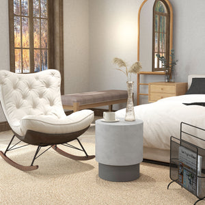 Lightweight concrete finish side table with 4 adjustable legs