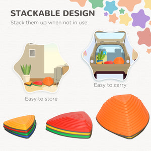 Set of 11 children's balancing stones with non-slip rubber, multi-colored