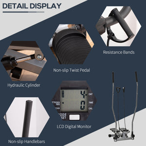 Twist Stepper with tilting handlebar silver