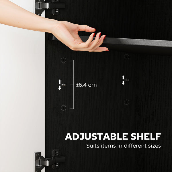 Modern sideboard with adjustable shelves and 3 doors, black