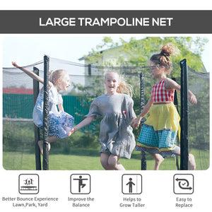 Soozier 8FT Round Trampoline Enclosure Net Outdoor Bounce Safety Net Replacement for 6 Poles Black