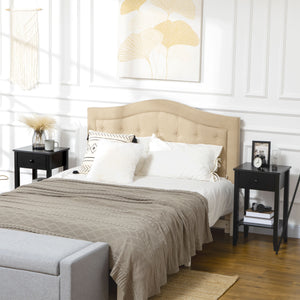 Set of 2 side tables with drawer and lower shelf, black