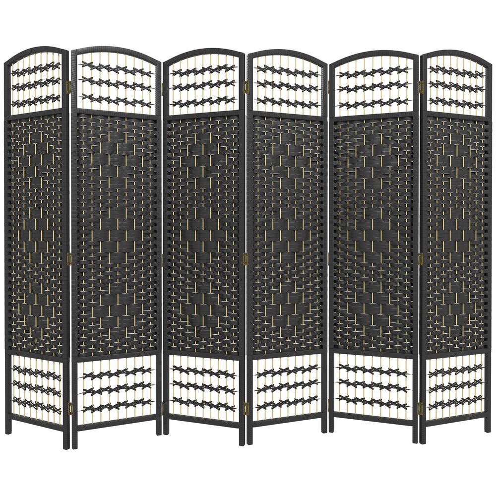 6-Panel Folding Room Divider in Corrugated Fiber, Black