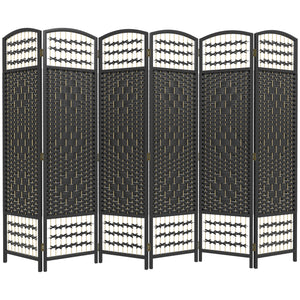 6-Panel Folding Room Divider in Corrugated Fiber, Black