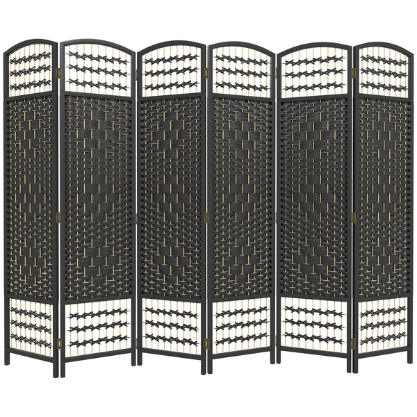 6-Panel Folding Room Divider in Corrugated Fiber, Black