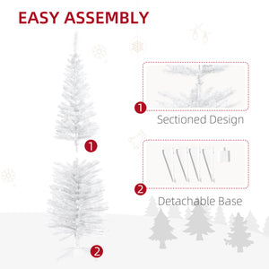 5ft White Pencil Shaped Artificial Christmas Tree