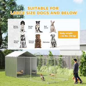 Galvanized steel kennel with waterproof cover
