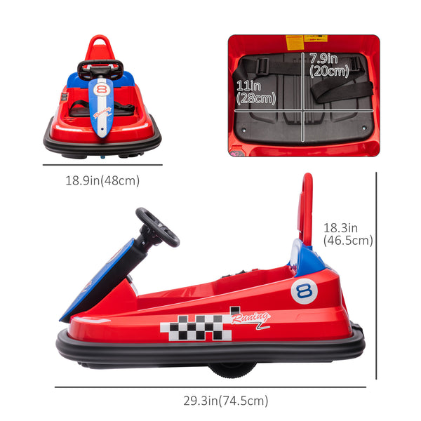 6V Bumper Car, Red