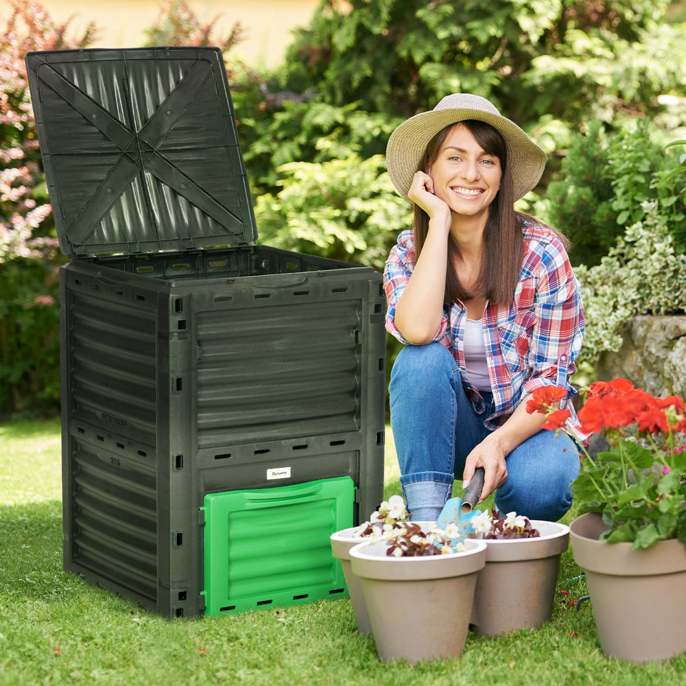 80-gallon (300-liter) outdoor composter, green